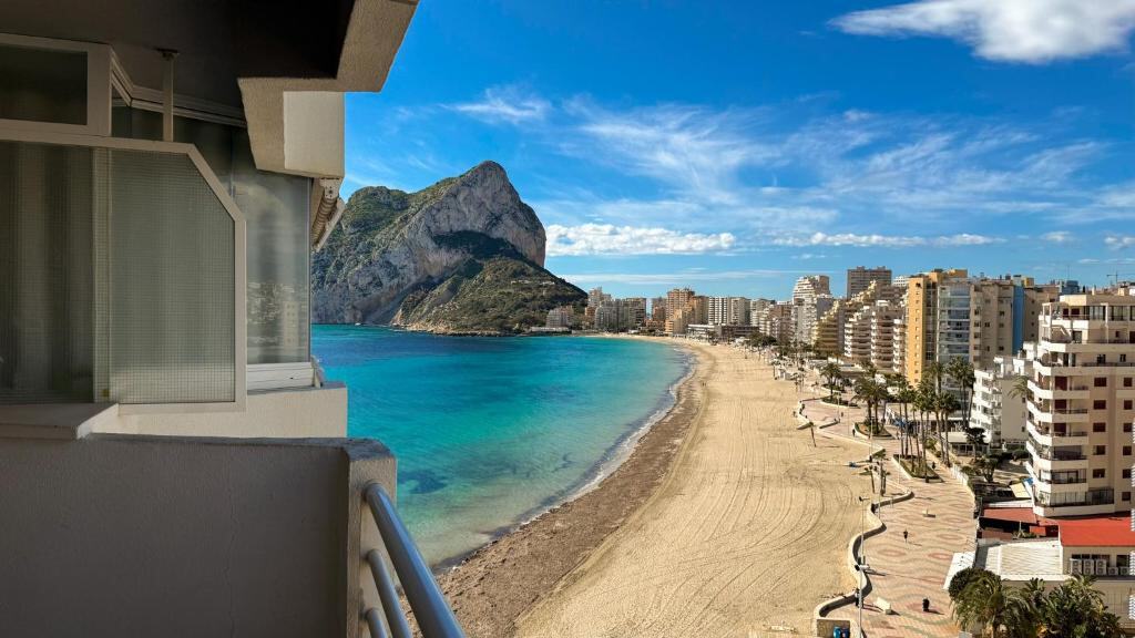 Levante Beach and the Penon de Ifach seen from Apartamentos Esmeralda Unitursa in Calpe